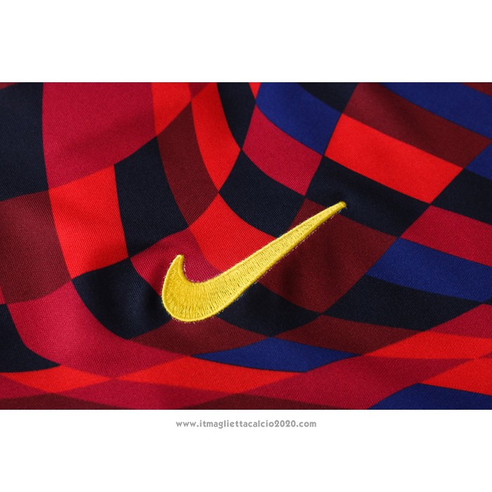 Tuta da Track FC Barcellona Manica Corta 2020 2021 Rosso